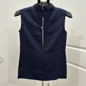 Burberry Black Top with Lace Collar